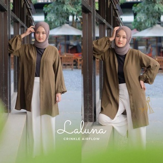 LALUNA BLAZER  Cardigan Viral Outer Katun Crinkle