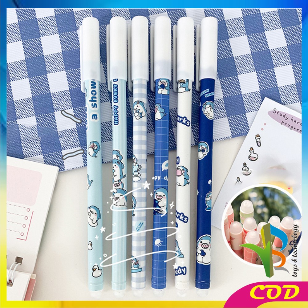 RB-A42 Pulpen Gel Hapus Karakter Animal isi 6 pcs / Pulpen Erasable / Bolpoin Tinta Bisa Di Hapus Alat Tulis Sekolah