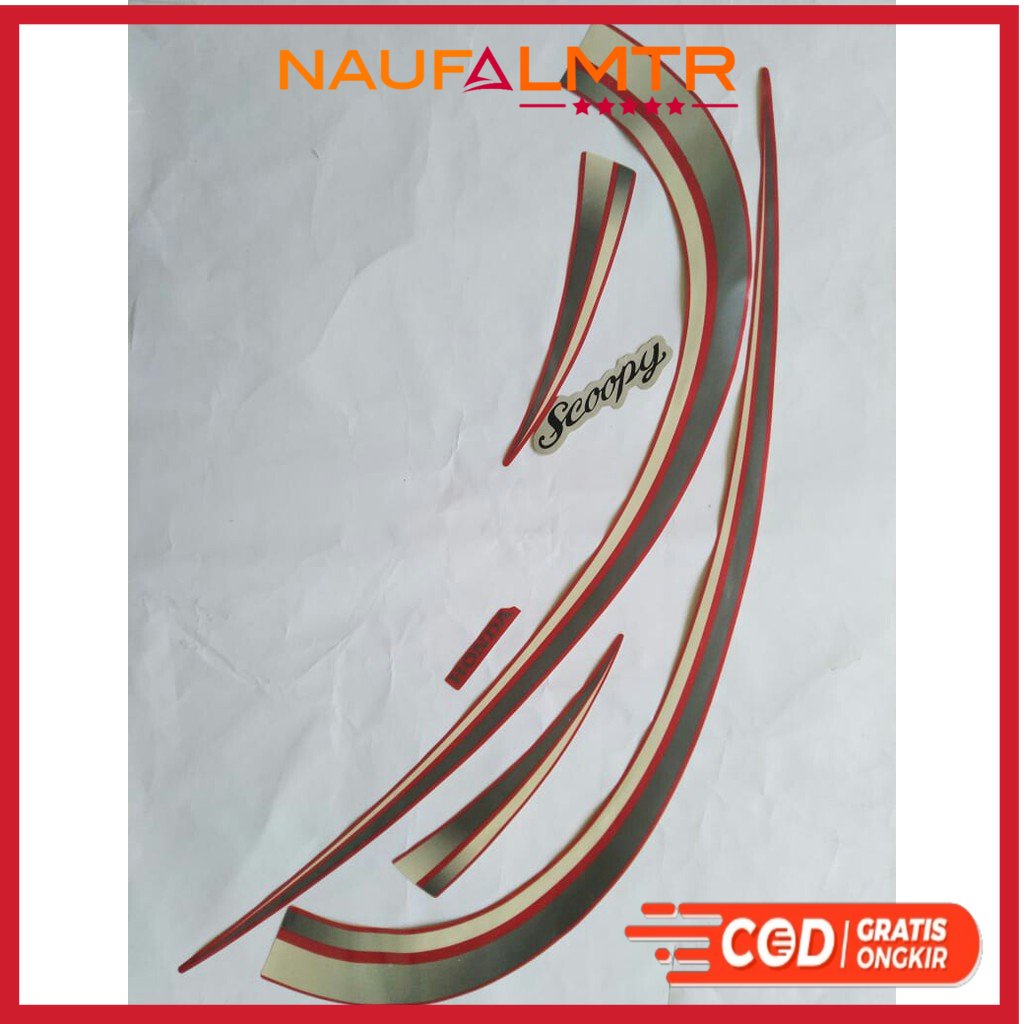 stiker lis body motor honda scoopy 2012 merah