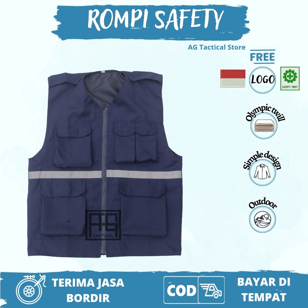 Rompi Proyek - Rompi Safety - Rompi Tambang - Rompi kain - Rompi K3 - Rompi Stabilo