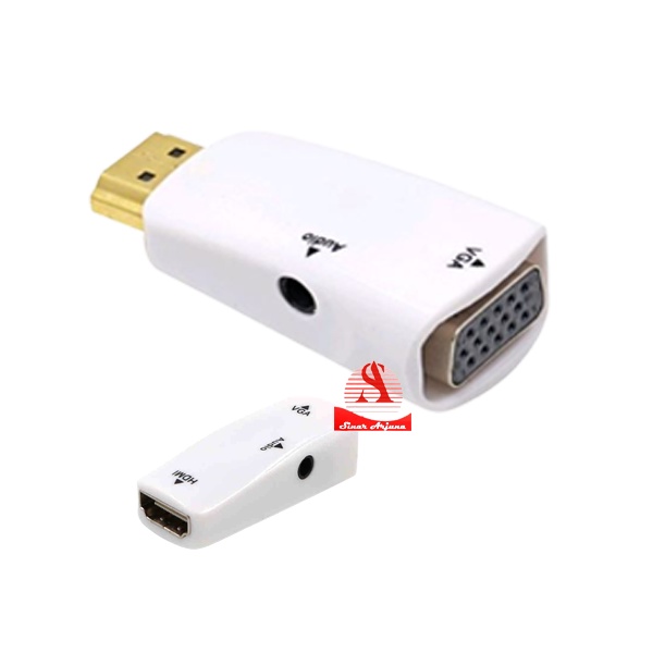 CONVERTER HDMI MALE TO VGA FEMALE/FULL HD1080p /ADAPTER WITH AUDIO OUTPUT MURAH