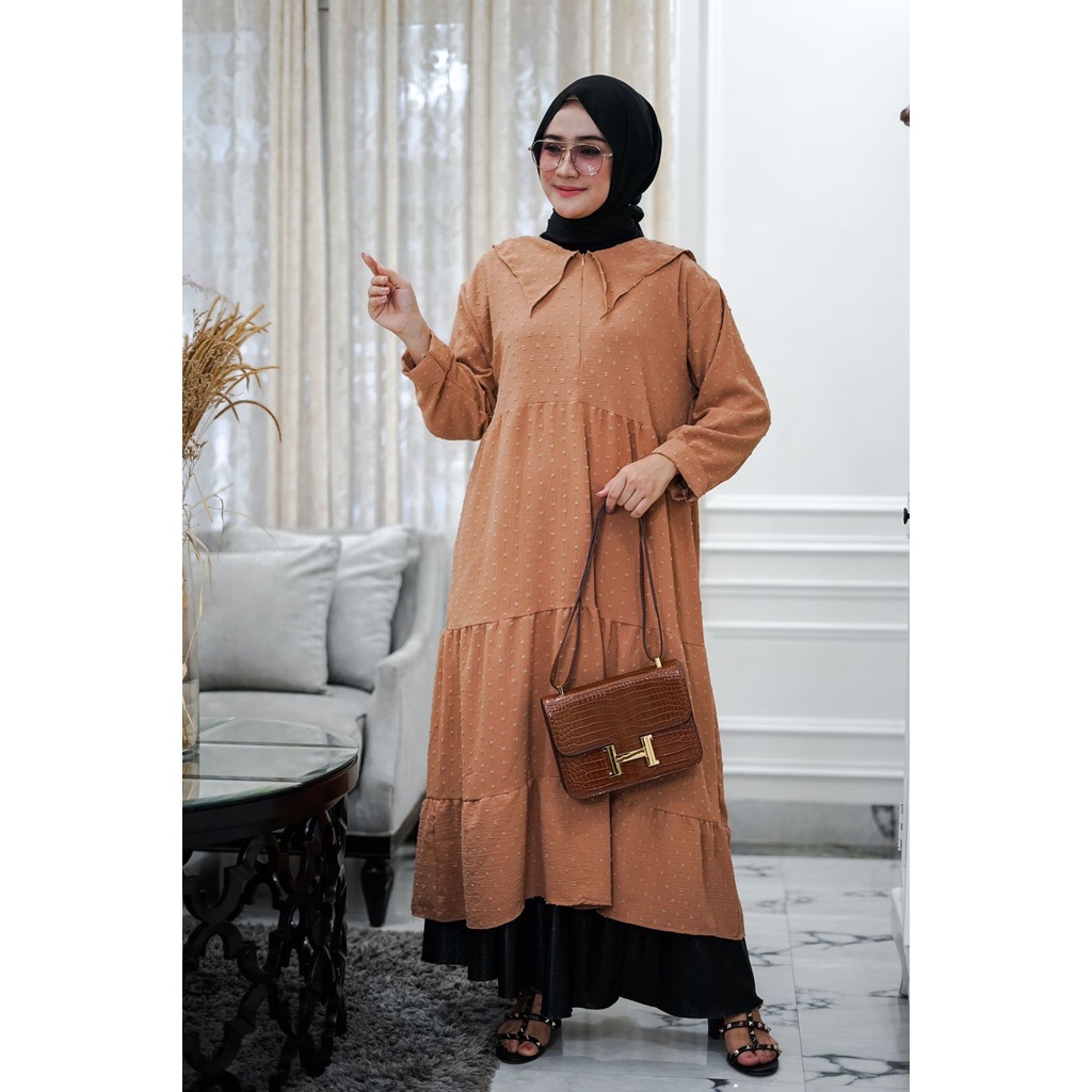PIK - Tunik Gamia (KERAH LANCIP) /Mini Dress Muslim/ Pakaian Wanita/ Tunik Jumbo