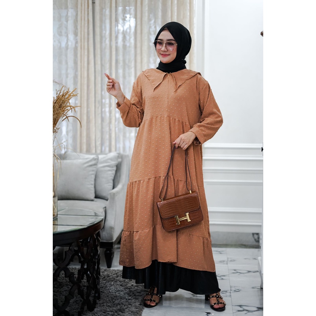 PIK - Tunik Gamia (KERAH LANCIP) /Mini Dress Muslim/ Pakaian Wanita/ Tunik Jumbo