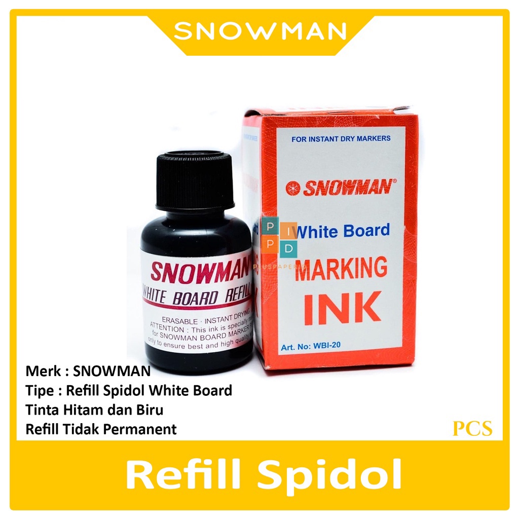 

[FaFi] SNOWMAN - Tinta Spidol Whiteboard - White Board Marking INK - Pcs