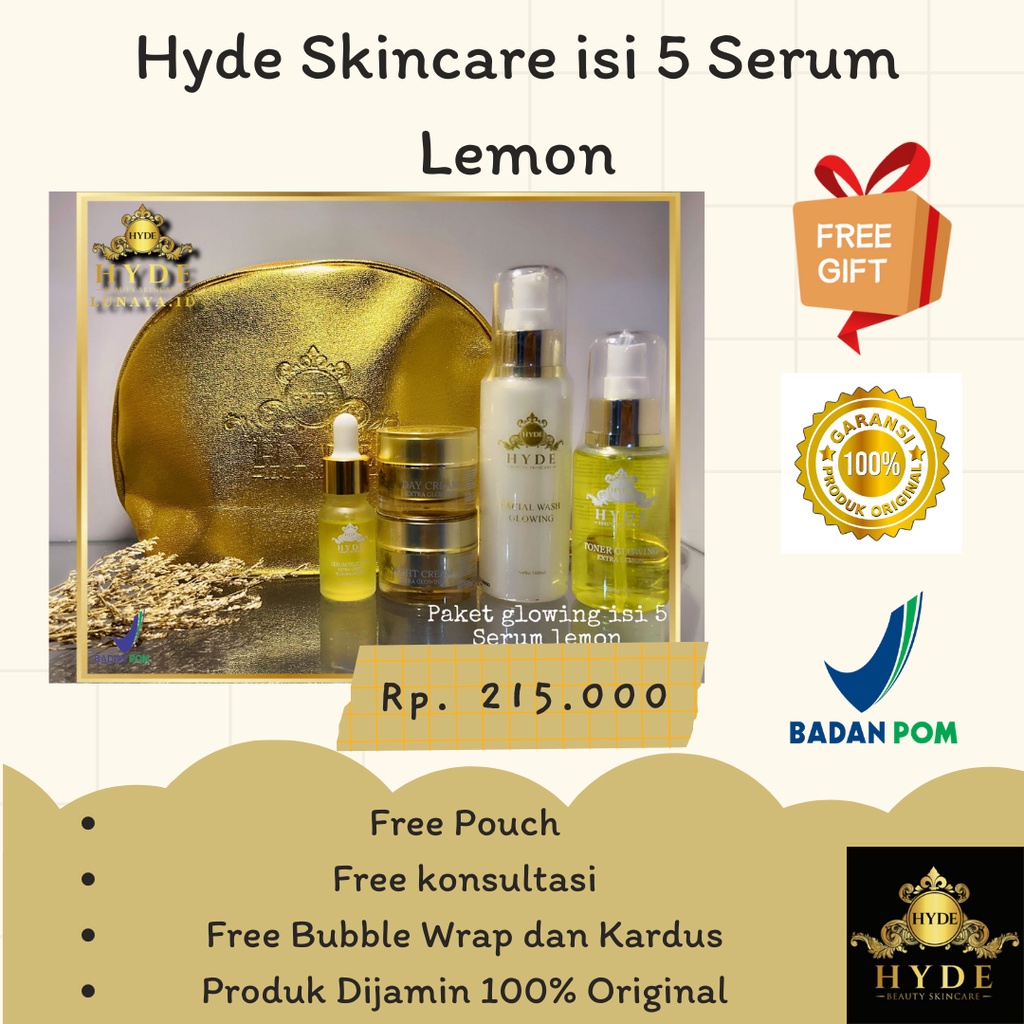 Jual HYDE BEAUTY SKINCARE PAKET ISI 5 SERUM LEMON ( UNTUK WAJAH