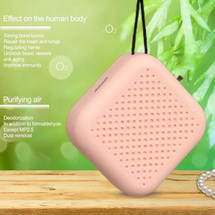 Kalung Air Purifier Portable Pembersih udara Mini Ion Rechargeable LBX - Putih