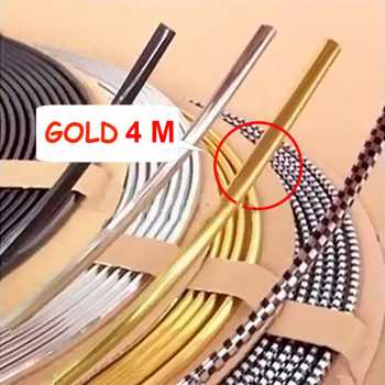 GS7i Otoheroes Lis Dekorasi Interior Mobil Moulding Chrome Trim Strip 4 M C3578 Golden Ori-YA