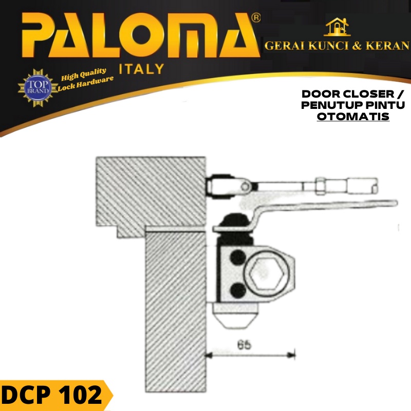 Penutup Pintu Otomatis DCP 102 DOOR CLOSER PALOMA 900 NHO NON HOLD OPENED BROWN