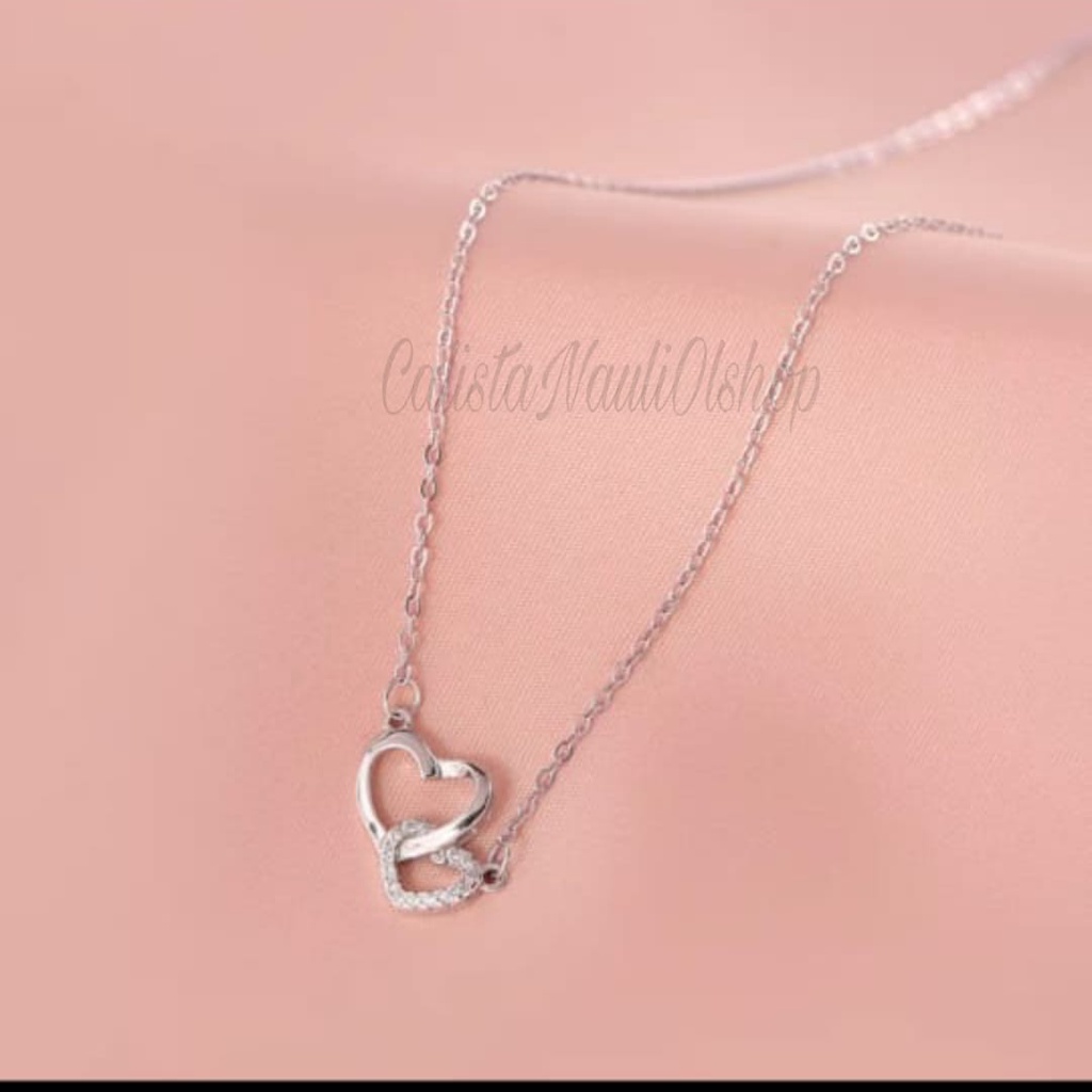 KALUNG TITANIUM CINTA DUA  PERHIASAN EMAS KOREA ANTI KARAT DAN ANTI LUNTUR