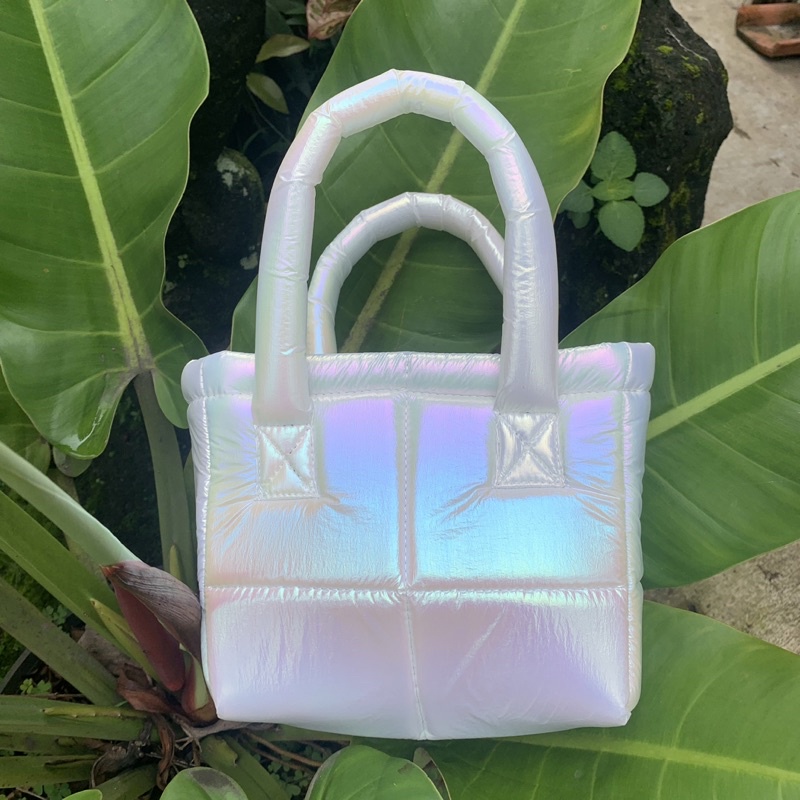 Puffy Bag Hologram Tas Selempang Wanita Hand Bag