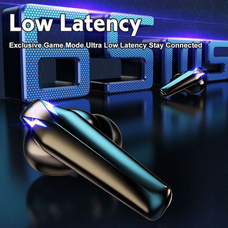VOULAO GM4 Headset Bluetooth Gaming TWS with Mic Full Bass Stereo Handset Water Proof Earbud 5.0 Wir