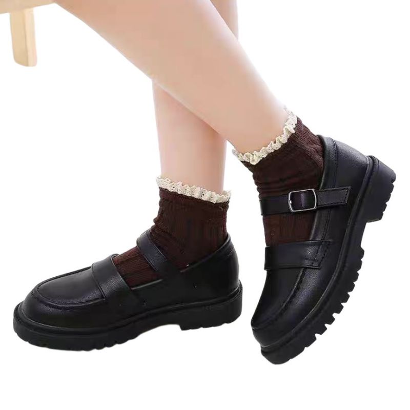 Sepatu Docmart Wanita Nagita Kasual Sekolah Hitam Terbaru Premium Quality DM 07 flat Loafers Kulit Ootd Remaja Kekinian 2022 Bisa Cod