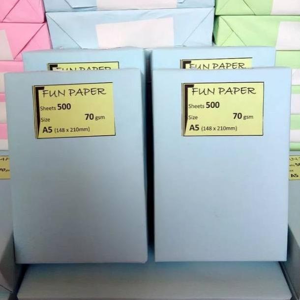 

YQ578 Kertas HVS A5 70 Gr Fun Paper Warna Merah Muda Hijau Biru Kuning