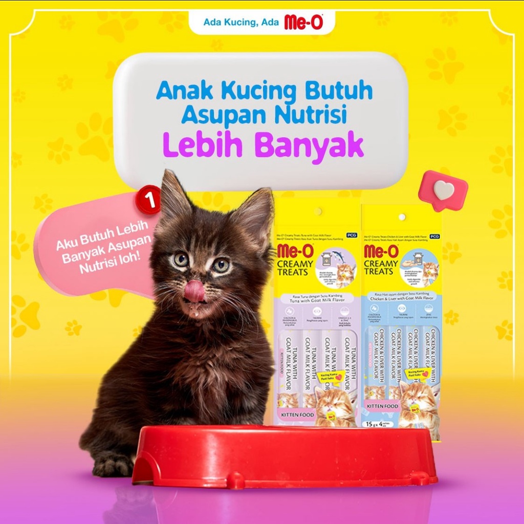 Meo Creamy Treats Snack Kucing Me-O Cemilan Kucing 60gr