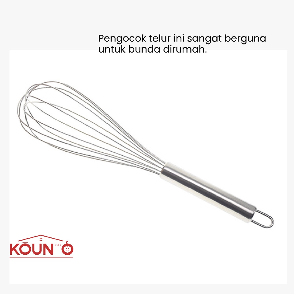 Alat Pengocok Telur Spiral Kawat Stainless Kocokan Telor Pengaduk Adonan Kue Susu Cream Kopi Whisker Mixer Manual Multifungsi Better Beater