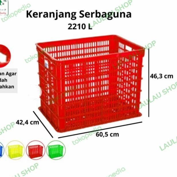 

BOX CONTAINER GREEN LEAF 2210 L / KERANJANG INDUSTRI UNTUK SPARE PART