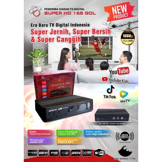 STB Set Top Box Dcolor Matrix Apple Merah DVB T2 HDTV VDR TV MediaDigital Video Broadcasting Terrestrial Receiver