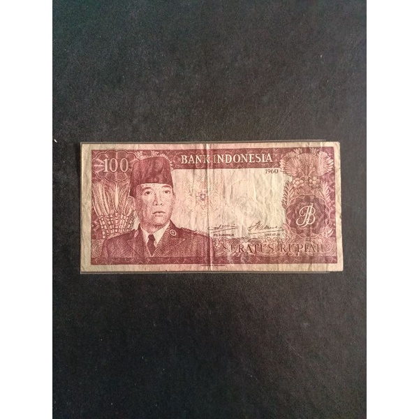uang kuno Indonesia seri sukarno Rp.100 tahun 1960