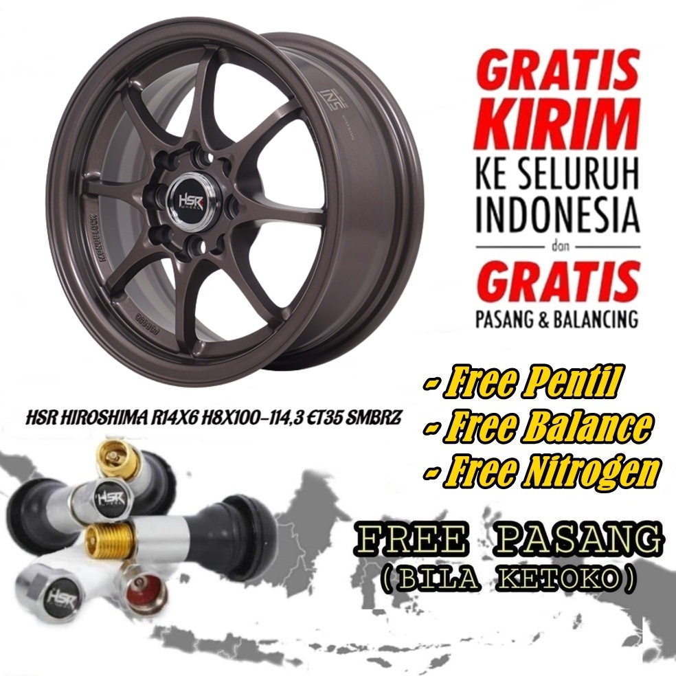 Jual Velg Mobil Racing Ring Hsr Hiroshima R Lebar Hole X