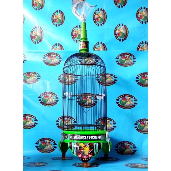 Sangkar pleci helopet,kandang burung pleci helopet bermotif dekal