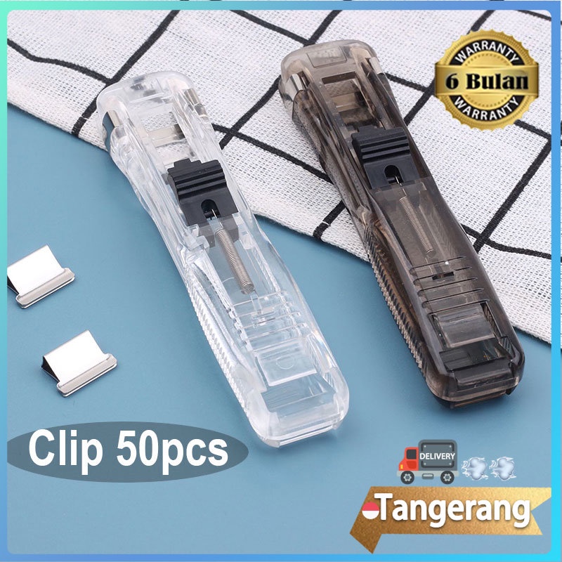 

Nusign Fastener+50pcs Clips / Binder Clip / Penjepit Kertas Otomatis Klip Penjepit Kertas Portable Fastener / Binder Clip Folder Kertas Kantor Sekolah Kampus Otomatis Klip Clamp