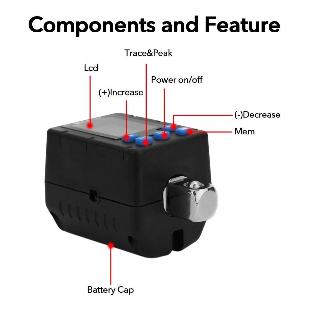 Top Digital Torque Wrench Inspection Repair Tools Alat Perbaikan LCD display Adjustable Torque Meter