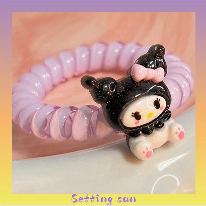 COD✨Tali Rambut Gelang Telepon Kartun Coil Karet Gelang Kecil Perempuan Tali Kepala Lucu Serbaguna TN