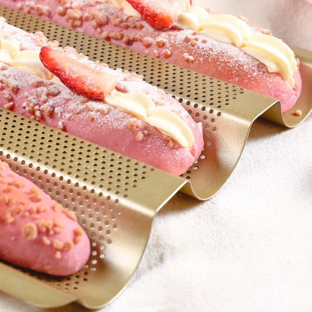 Top Baguette Cake Pan Bakeware Pastry Dish Alat Panggang Roti Pizza Pie