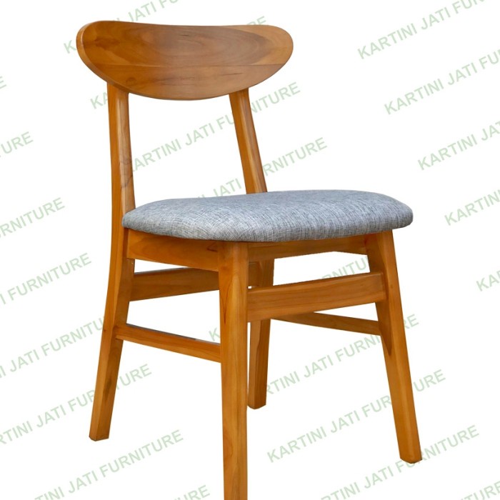 kursi cafe minimalis ropan kayu jati jok kain kanvas berkualitas Harga bersaing kualitas terjamin ku