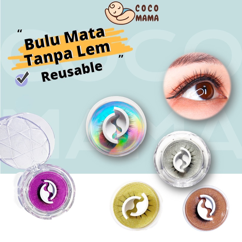 COCO MAMA Bulu Mata Palsu Tanpa Lem Bulu Mata Magnet Natural False Eyelashes Bulu Mata Eyelash Extension Tidak Perlu Lem Eyelash Extension Bulu Mata Palsu Natural Penjepit Bulu Mata Eyelash Curler Make Over Eyelash Magnet