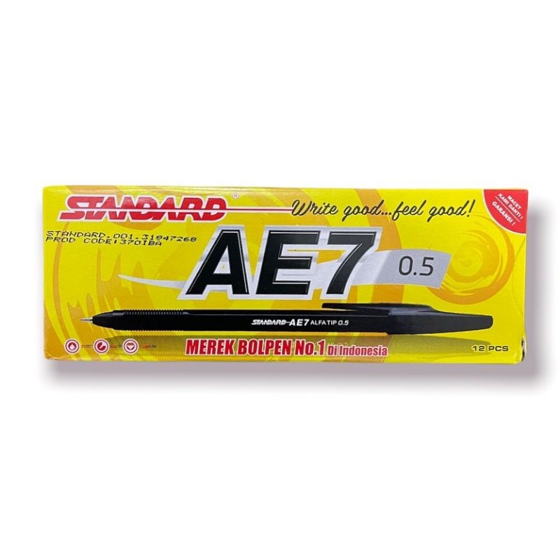

Pulpen Standart AE7 / Pen Bulpoin Standart Warna Hitam (12 Pcs)
