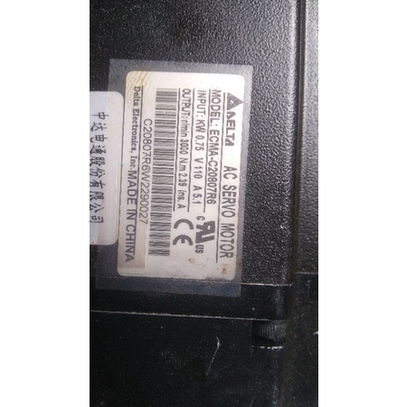 SERVO MOTOR DELTA ECMA C20807R6 0.75KW