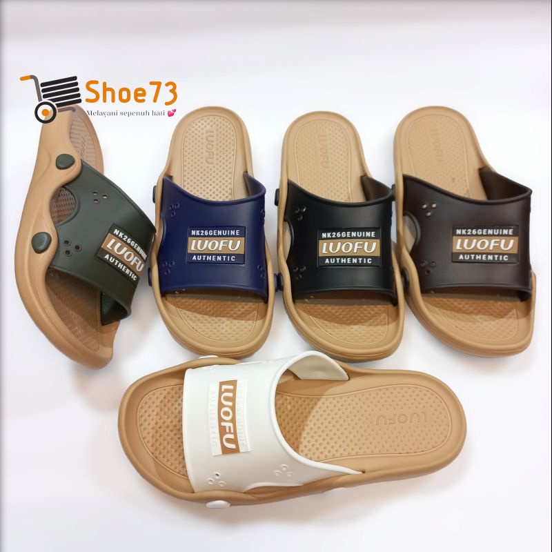 LUOFU E 6209 - SM5W SIZE 40-44 l Sandal Selop jelly pria l Sendal kokop cowok impor