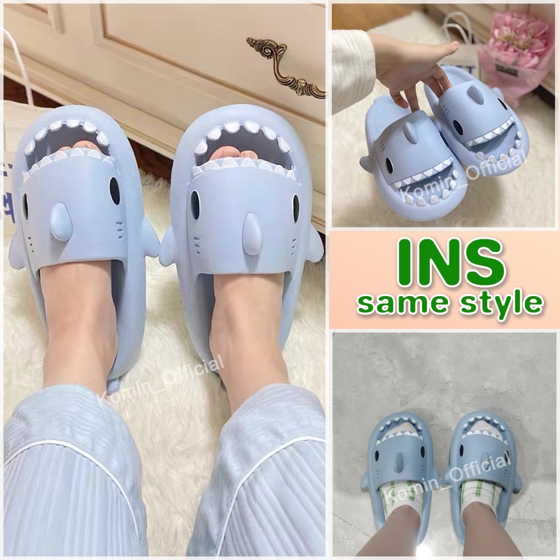 [Size 26-45] COD Komin Sandal Hiu Dewasa Lucu Sendal EVA Wanita  Korea Sandal Shark Import Sandal Ringan Cewek Anti Slip