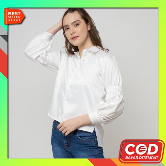 Baju Kemeja Blouse Wanita Rayon Jumbo Oversize Atasan Wanita Lengan Panjang Bahan Import Warna Maroo