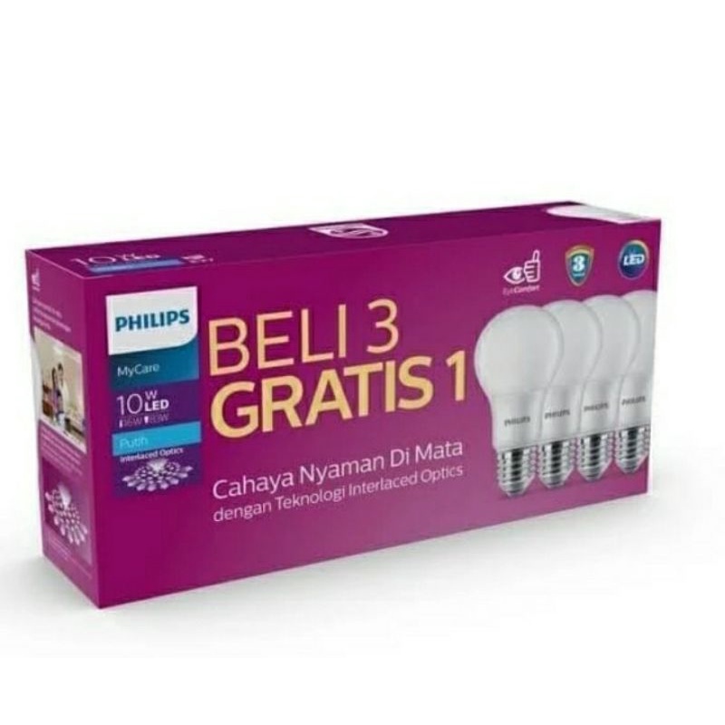 Lampu LED Philips 10 Watt Paketan Cahaya Putih
