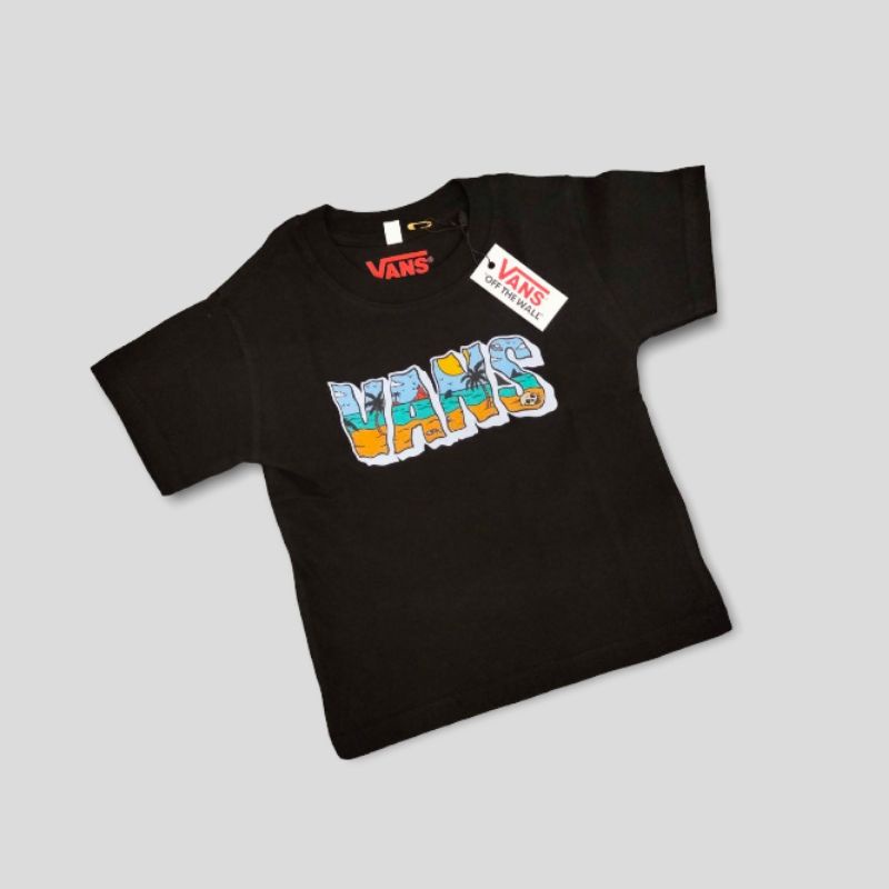 baju anak kaos anak vans ocean beach text katun combed 24s super soft handfield .