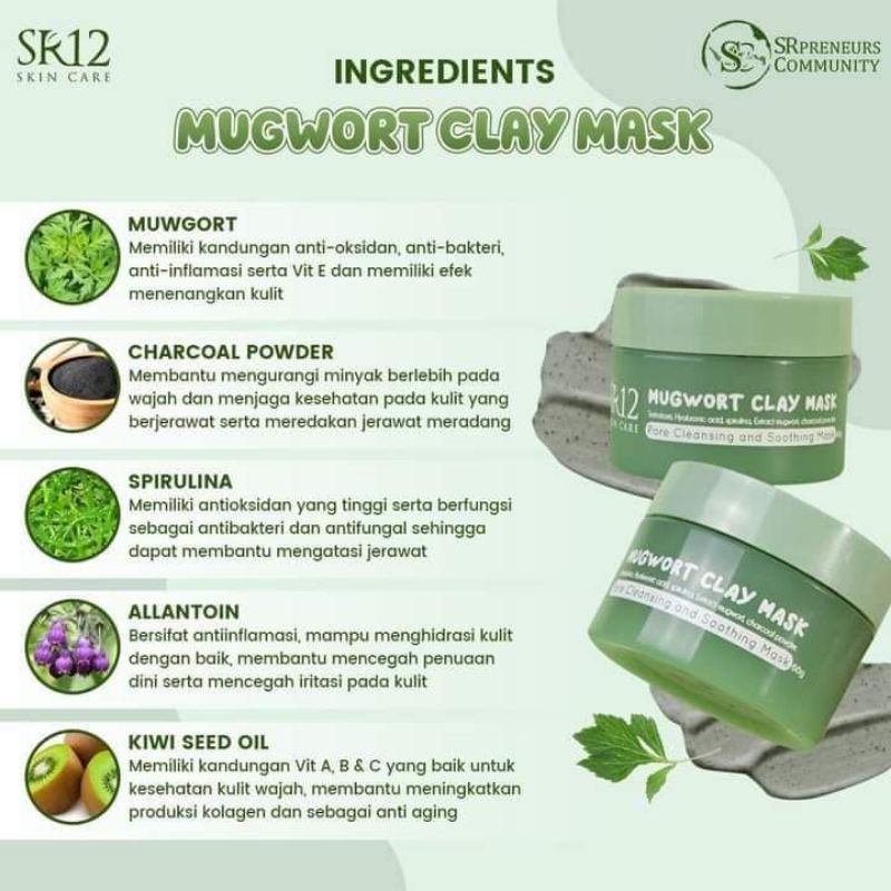 BISA COD. MASKER KOREA/MUGWORT CLAY MASK SR12