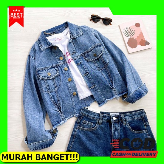 Jaket Denim Off White Import Jaket Jeans Off White Mirror Denim Off White Branded Jacket Jeans Fring
