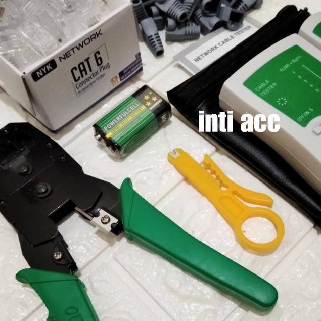 Paket Tang Crimping Tool RJ45 LAN Tester RJ45 Konektor CAT6 Plugboot