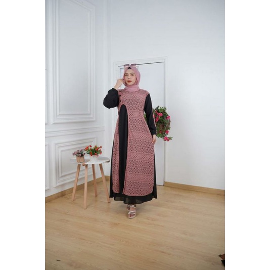 GAMIS BROKAT KOMBINASI/RAIHANAH/PREMIUM✨