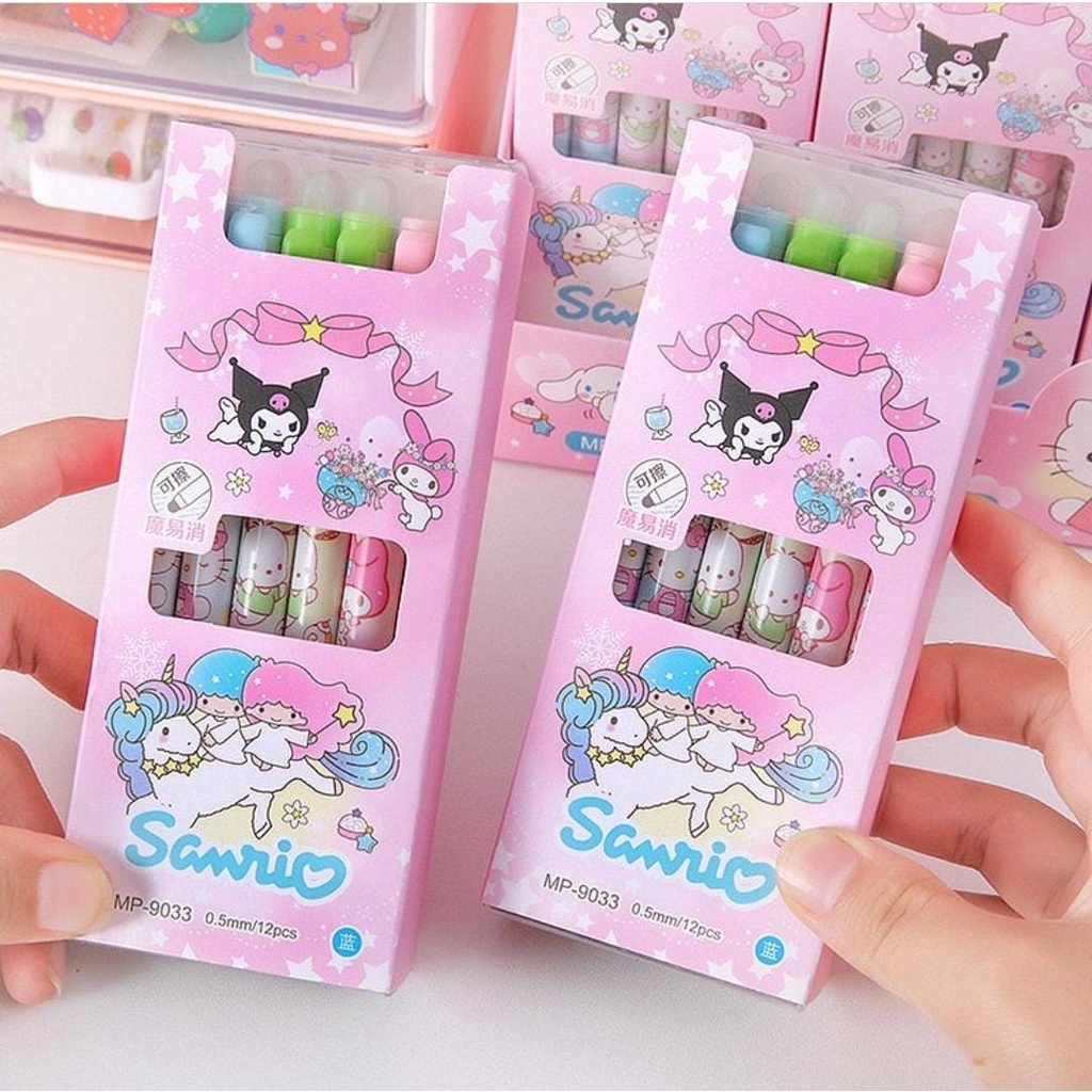 

SET PULPEN PENGHAPUS TINTA GEL ISI 12 PC SANRIO