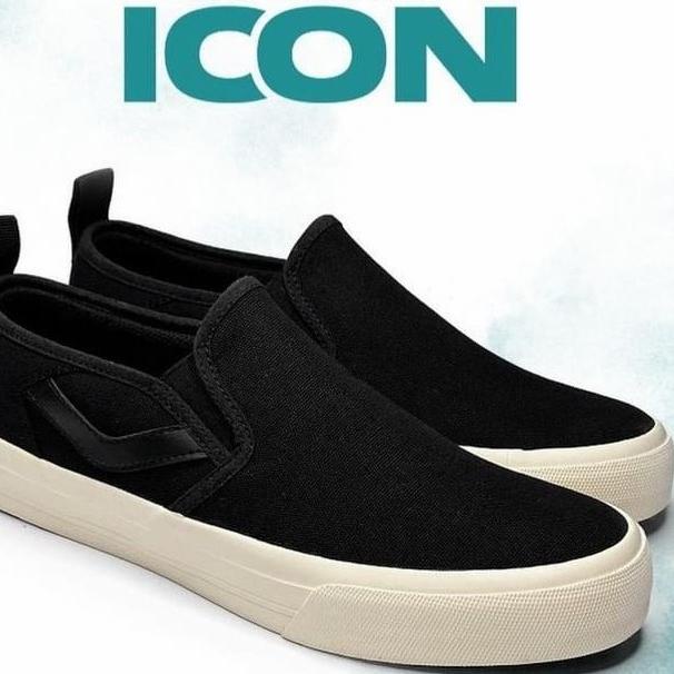 Sepatu Ventela Slip On Icon 100% Original - Hitam, 37