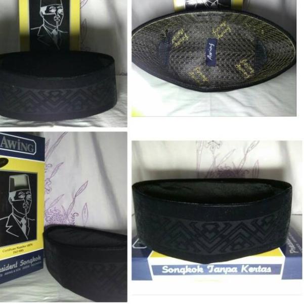 Songkok Kopyah Peci Awing Elegant Laser Pyramid - Uk.6 Tinggi 9