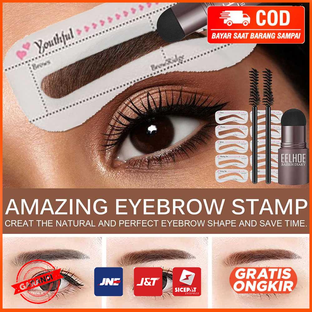 Cetakan Alis Tempel Eyebrow Powder Stamp Set WZT13