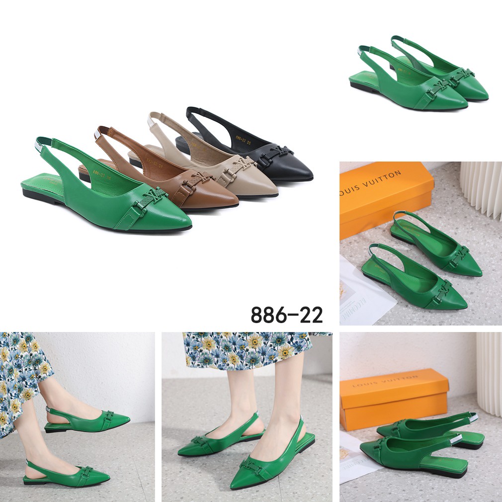 SHOES Leather  Slingback Ballet Flats 886-22