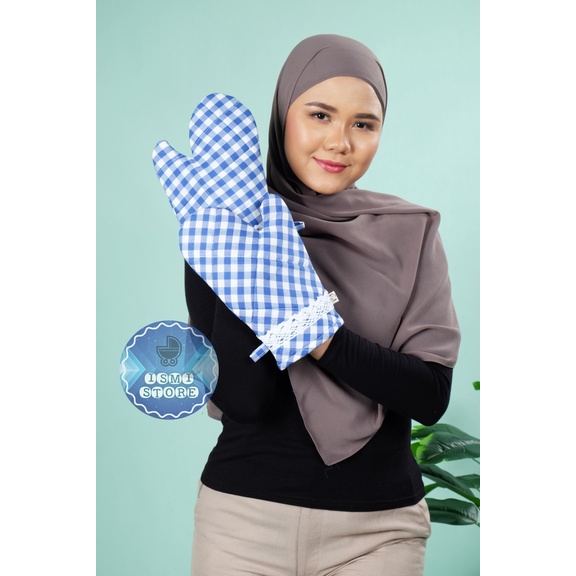 SARUNG TANGAN OVEN Microwave Anti Panas Harga Satuan Hand Glove (1 pc) Cempal Tangan Oven Motif Kotak Gingham by Ismi Store