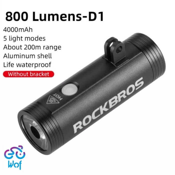 ROCKBROS D1-800 Lampu Sepeda 800 Lumens Headlight Bike Light Front