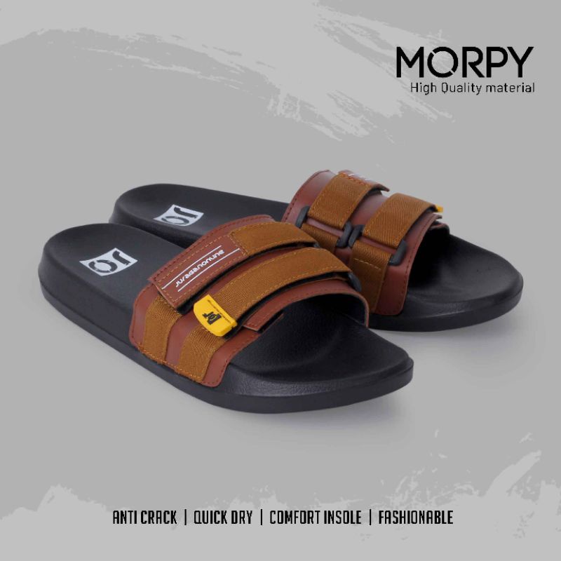 Sandal Slide Terbaru Kekinian Distro | Sendal Cowok Keren Anti Slip Ringan