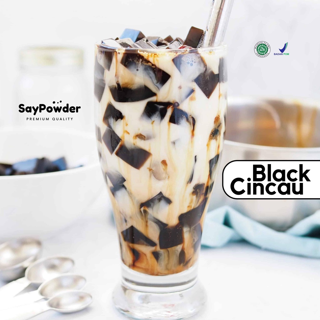 CINCAU HITAM BUBUK POWDER 300gr MINUMAN TOPPING Bubuk Cincau Hitam - Topping Minuman Black Grass Jelly